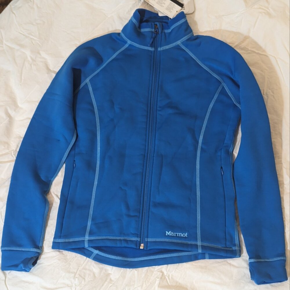 Marmot Polartec Powerstretch Fleece Full Zip Jacket Blue NWT Women's Small